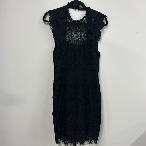 Free People Black Lace Mini Dress - Picture 4 of 10